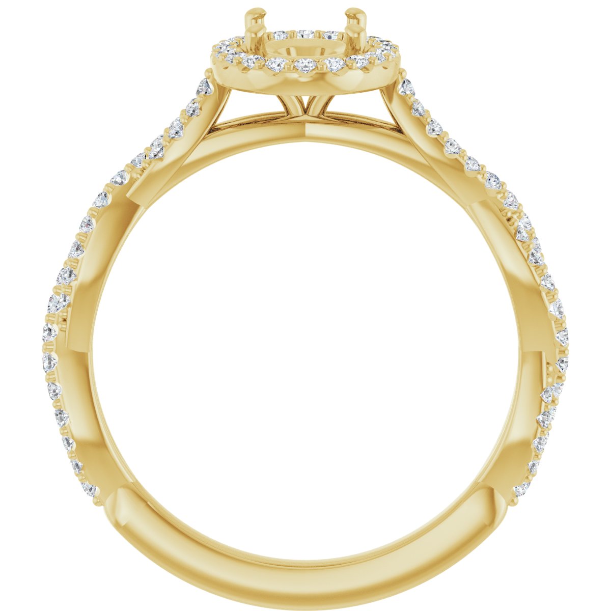 Oval Halo-Style Engagement Ring Semi-Mount - gallery - Series 123267