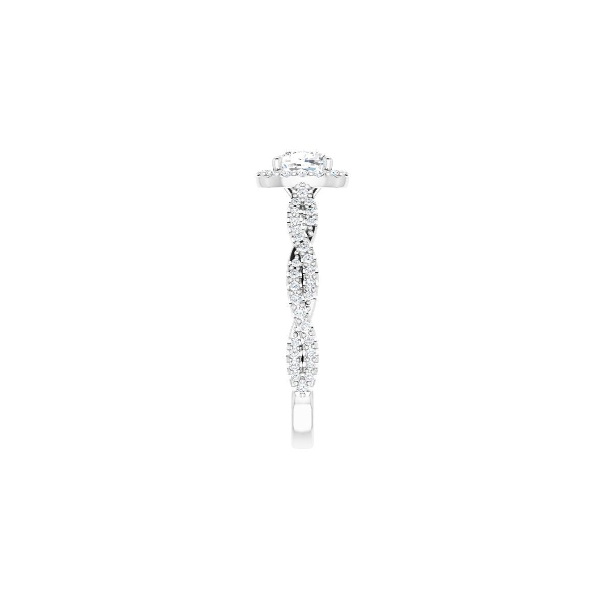 Cushion Halo-Style Engagement Ring Semi-Mount - gallery - Series 123267