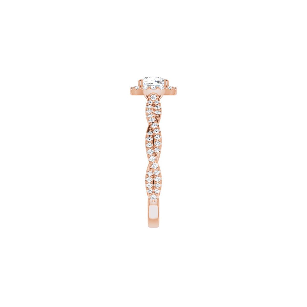 Cushion Halo-Style Engagement Ring Semi-Mount - gallery - Series 123267