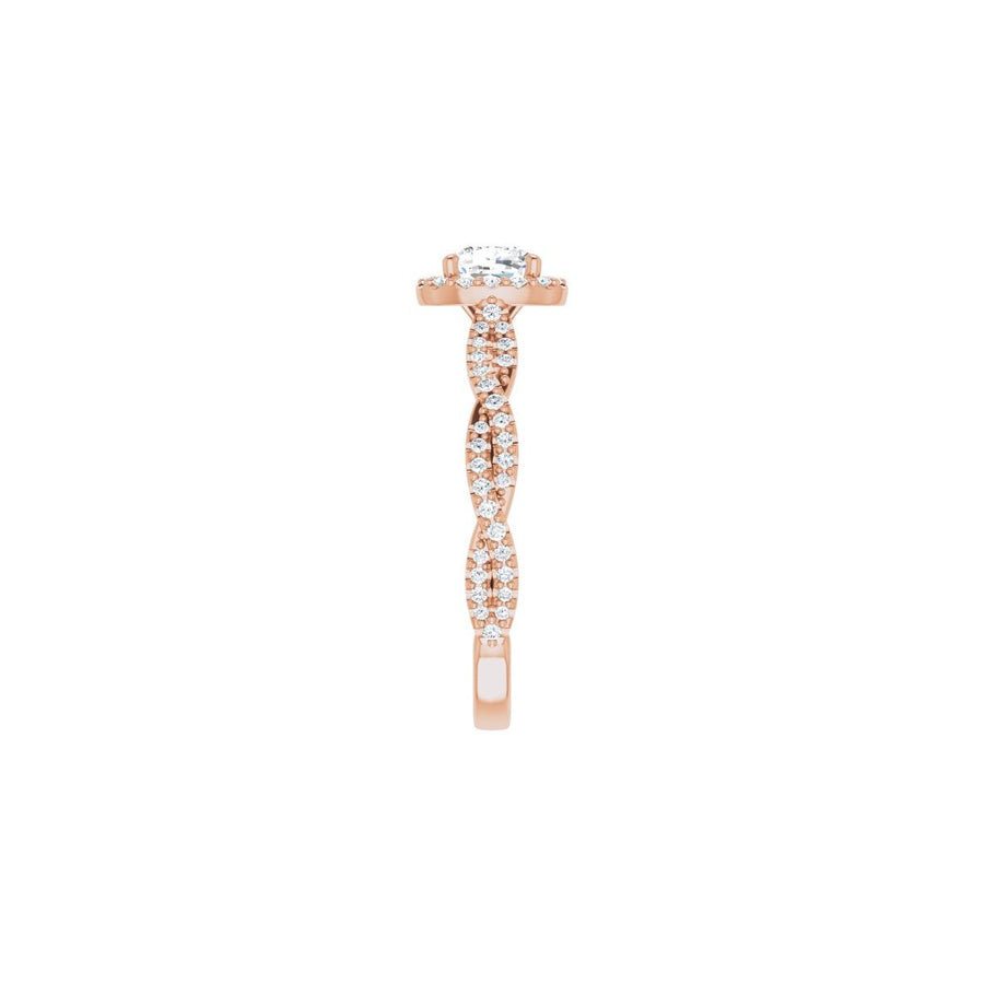 Cushion Halo-Style Engagement Ring Semi-Mount - gallery - Series 123267