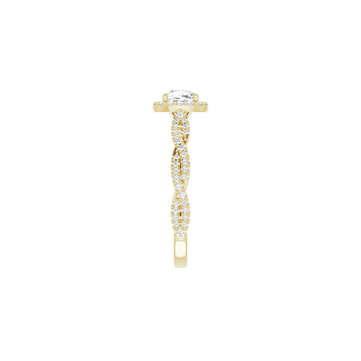 Cushion Halo-Style Engagement Ring Semi-Mount - gallery - Series 123267