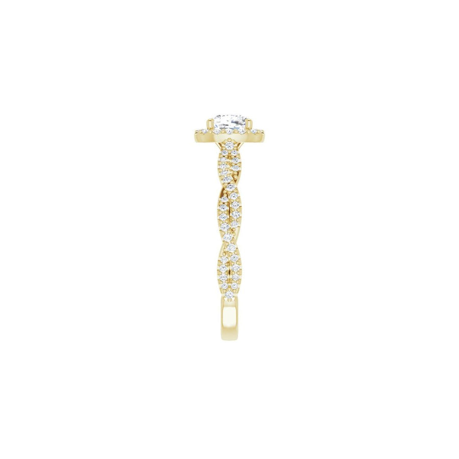 Cushion Halo-Style Engagement Ring Semi-Mount - gallery - Series 123267