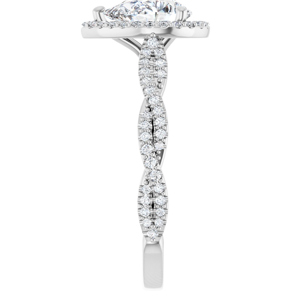 Pear Halo-Style Engagement Ring Semi-Mount - gallery - Series 123267