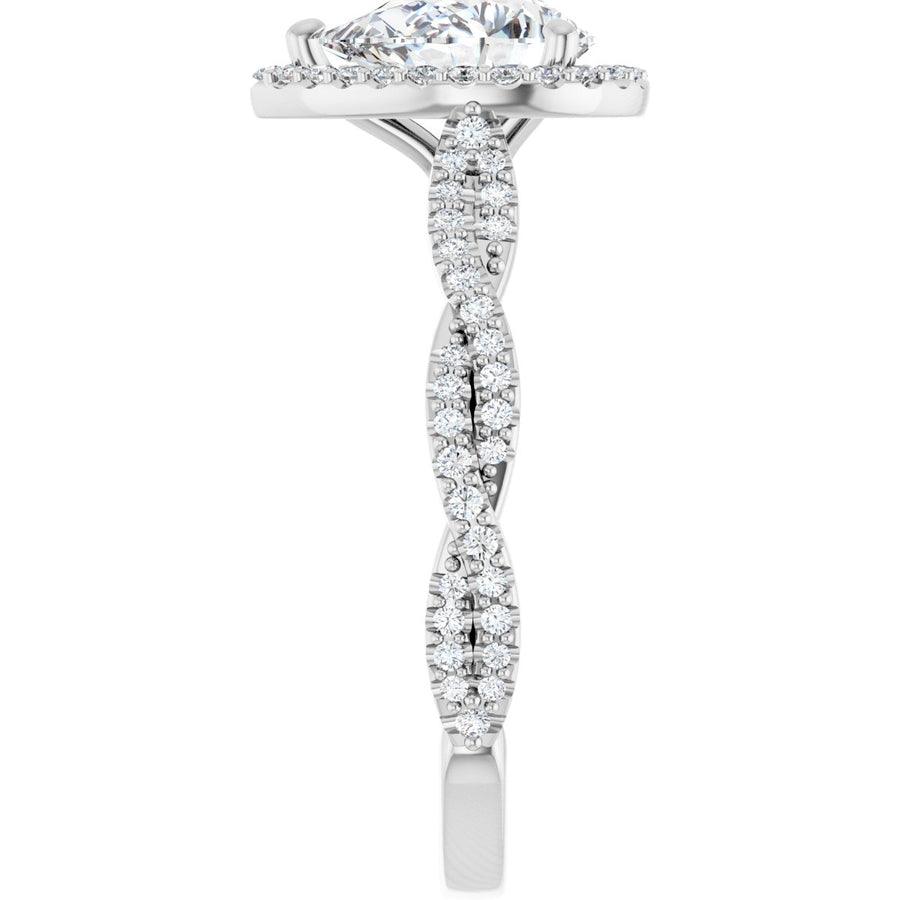 Pear Halo-Style Engagement Ring Semi-Mount - gallery - Series 123267
