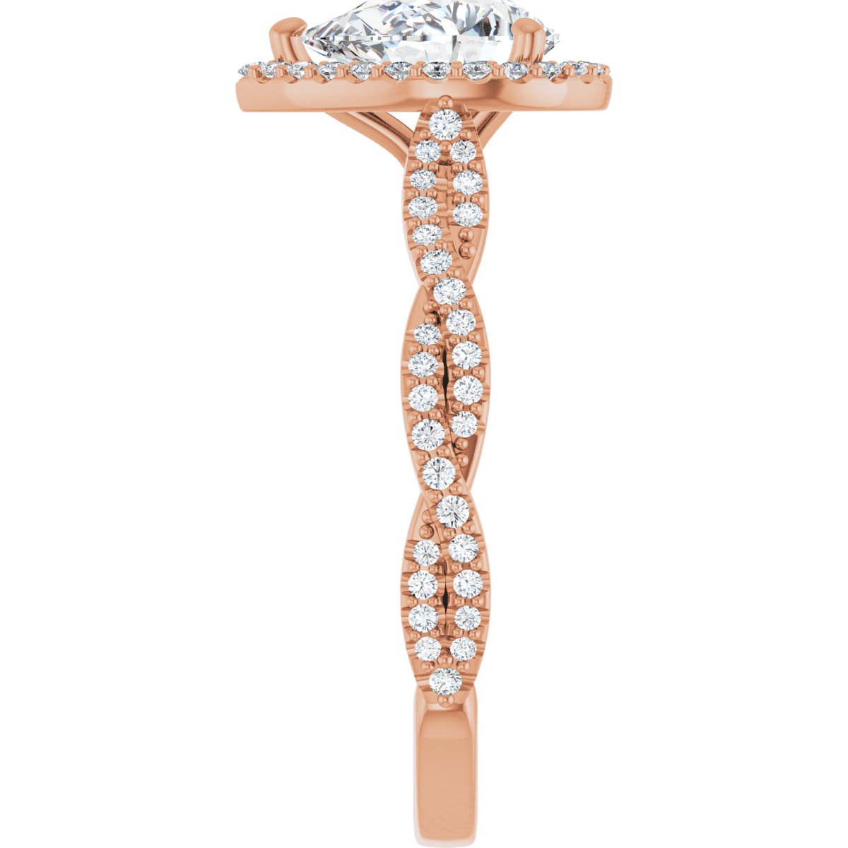 Pear Halo-Style Engagement Ring Semi-Mount - gallery - Series 123267