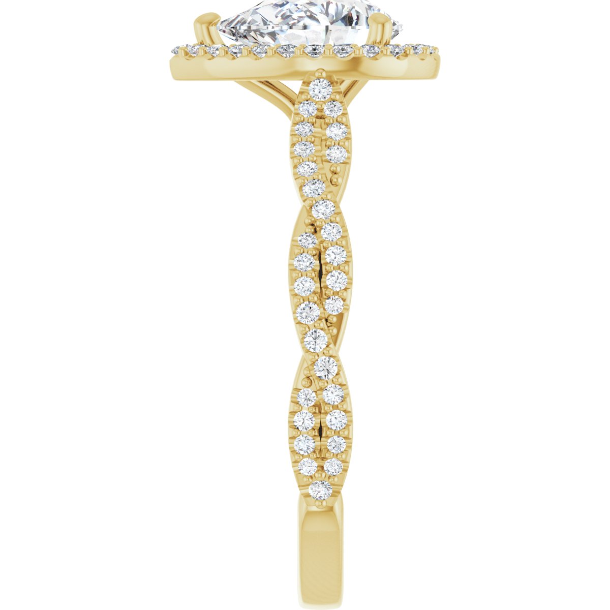 Pear Halo-Style Engagement Ring Semi-Mount - gallery - Series 123267