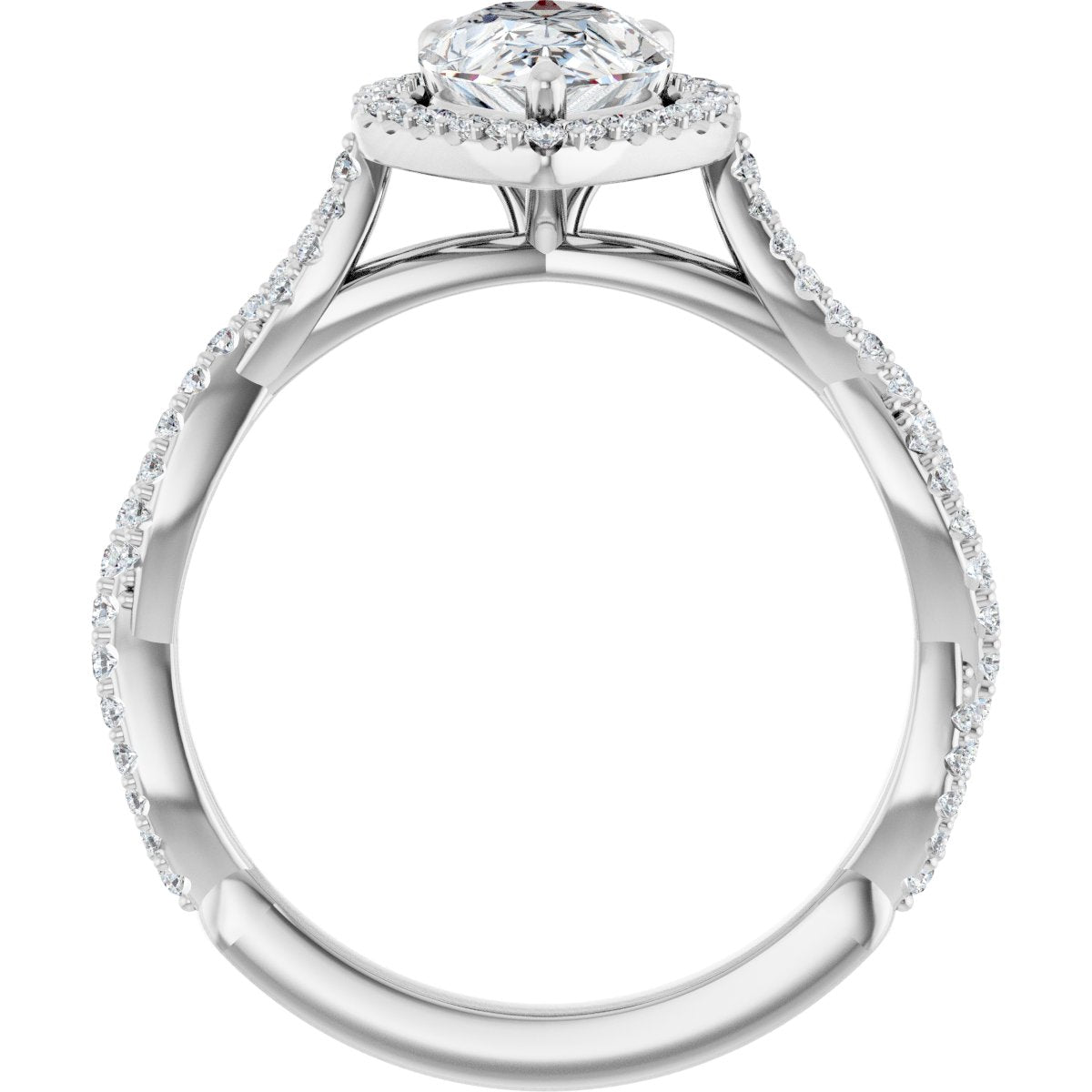 Pear Halo-Style Engagement Ring Semi-Mount - gallery - Series 123267