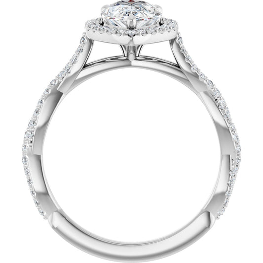 Pear Halo-Style Engagement Ring Semi-Mount - gallery - Series 123267