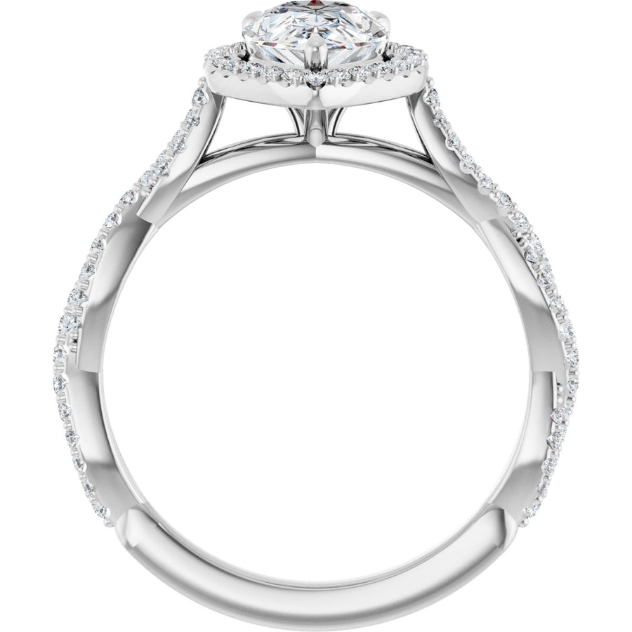 Pear Halo-Style Engagement Ring Semi-Mount - gallery - Series 123267