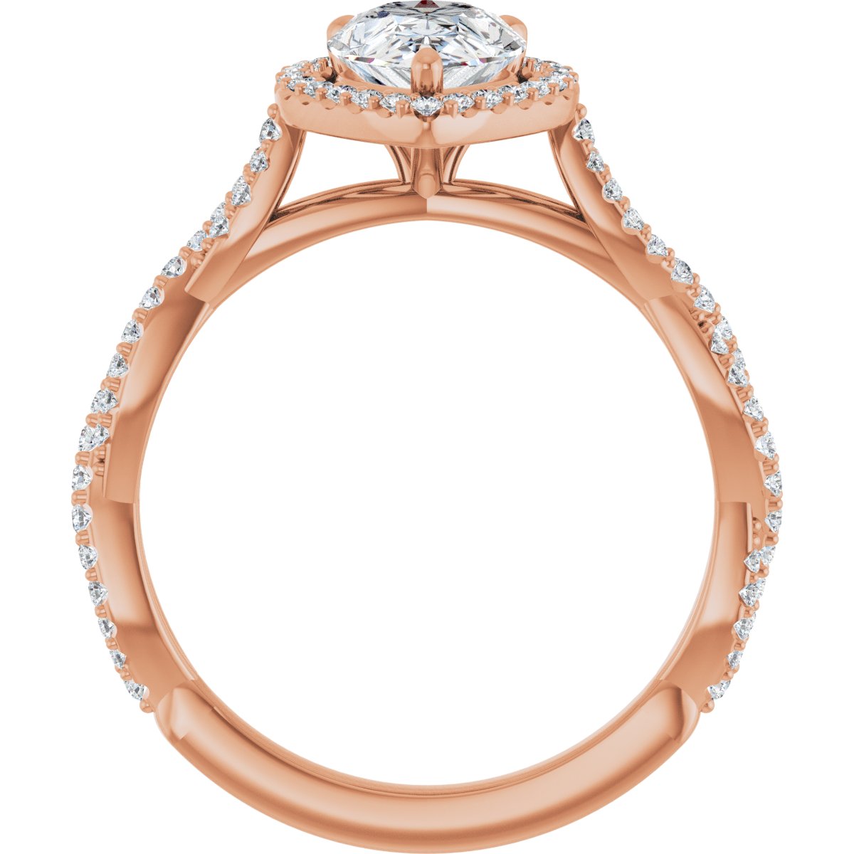 Pear Halo-Style Engagement Ring Semi-Mount - gallery - Series 123267