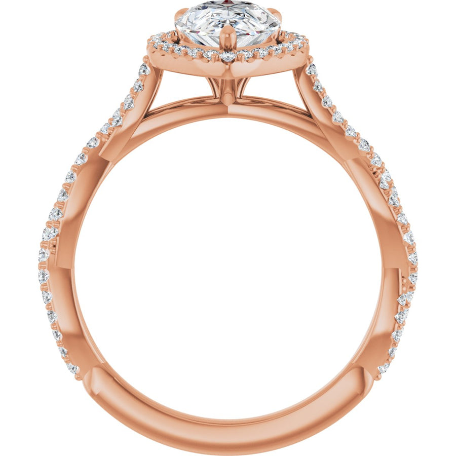Pear Halo-Style Engagement Ring Semi-Mount - gallery - Series 123267