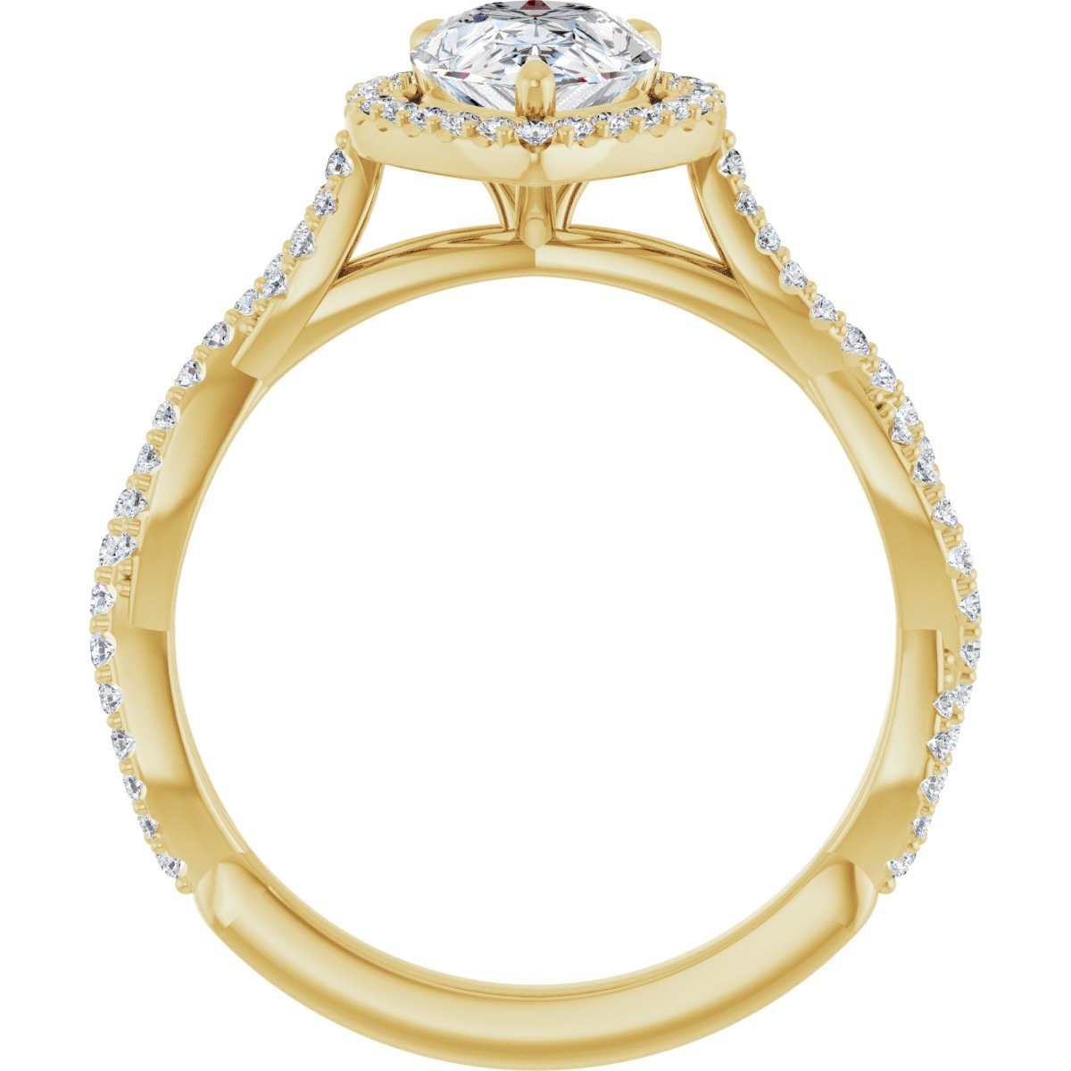 Pear Halo-Style Engagement Ring Semi-Mount - gallery - Series 123267