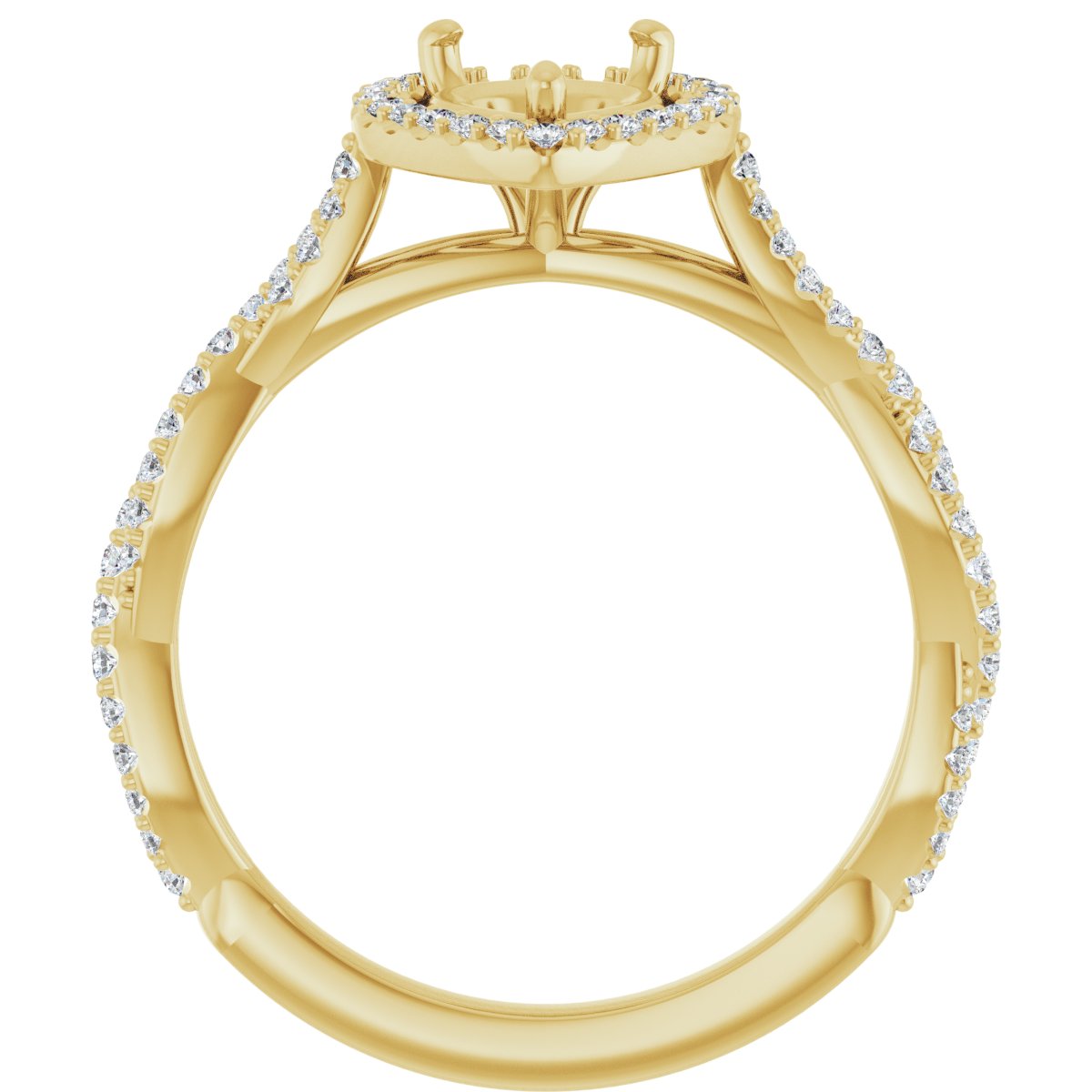 Pear Halo-Style Engagement Ring Semi-Mount - gallery - Series 123267