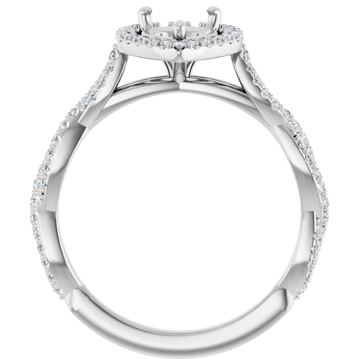 Pear Halo-Style Engagement Ring Semi-Mount - gallery - Series 123267