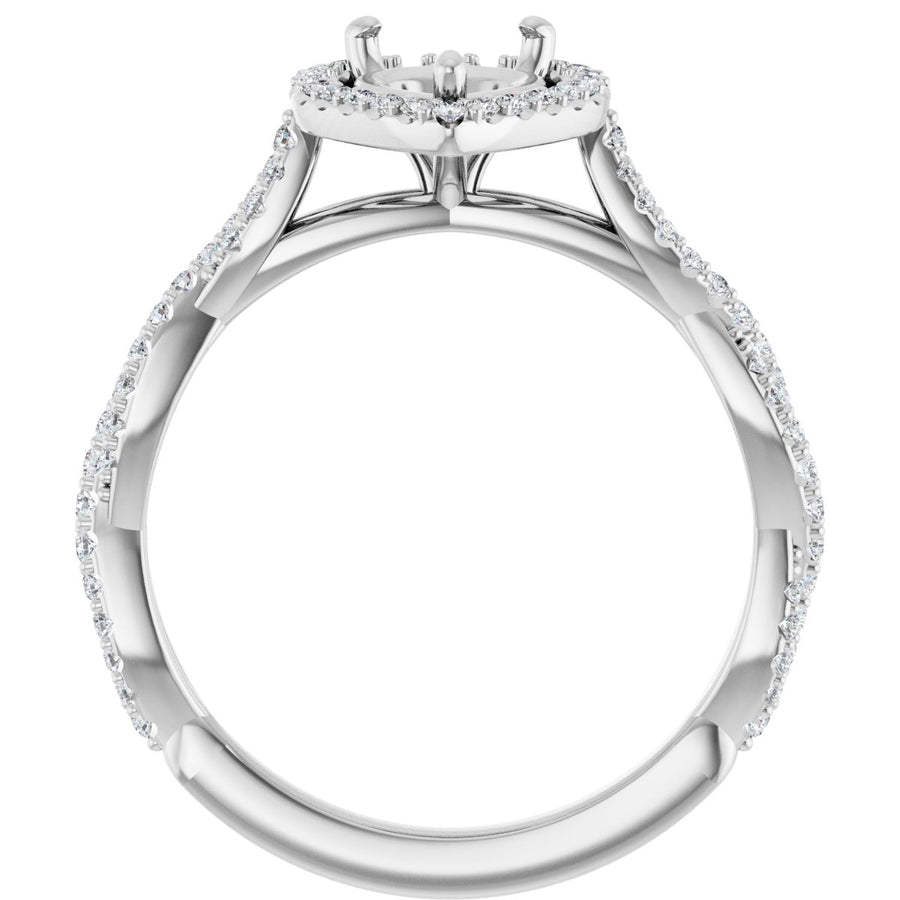 Pear Halo-Style Engagement Ring Semi-Mount - gallery - Series 123267