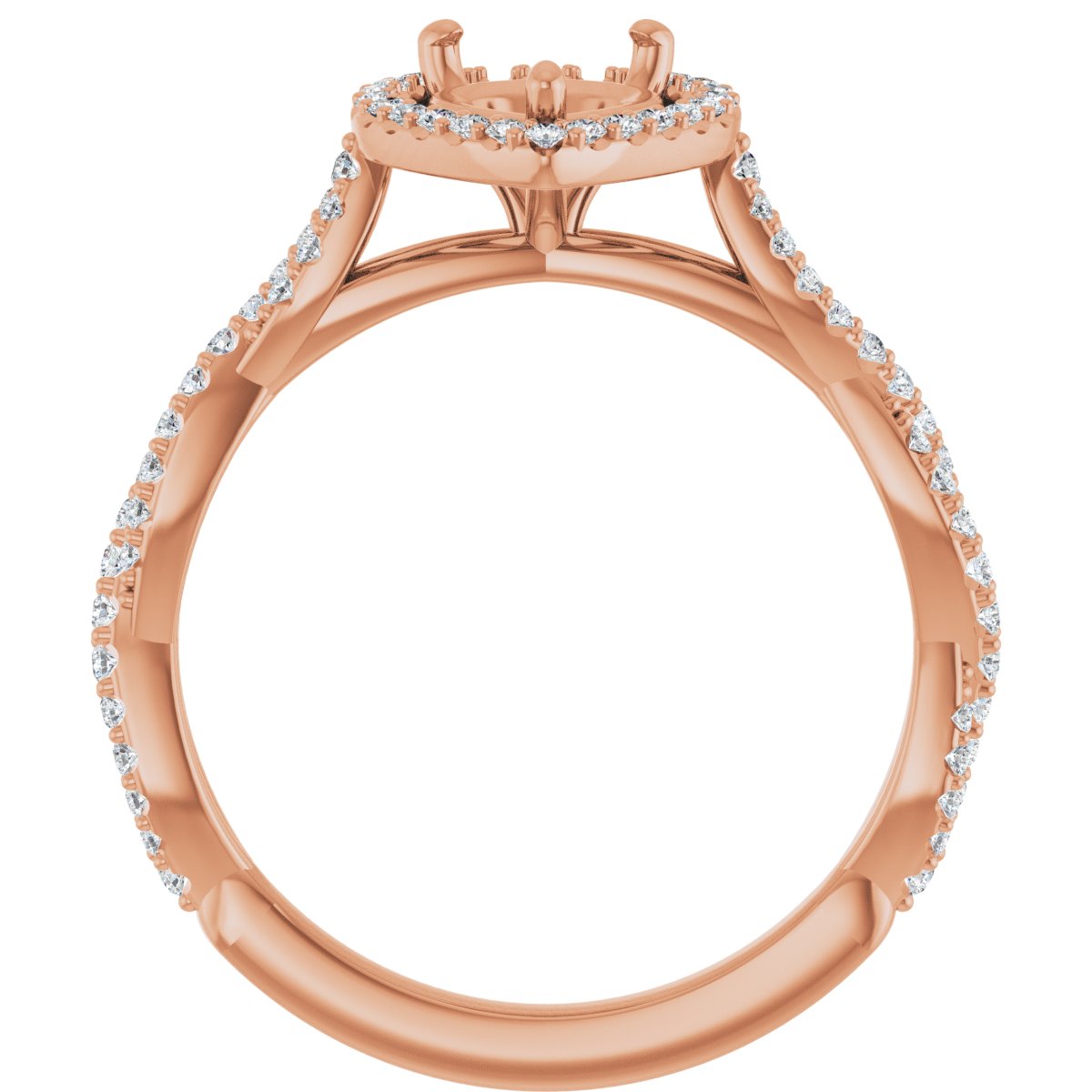 Pear Halo-Style Engagement Ring Semi-Mount - gallery - Series 123267