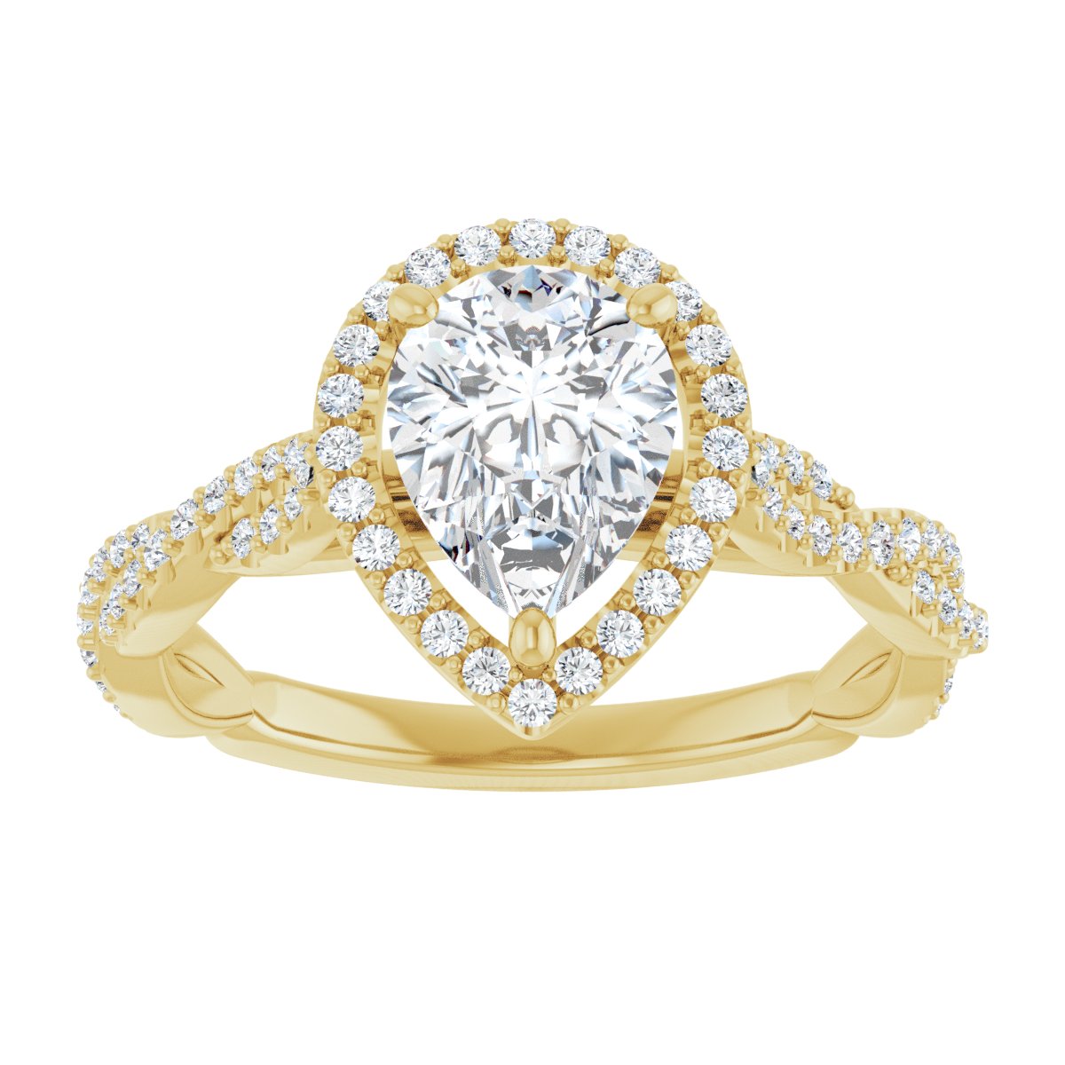 Pear Halo-Style Engagement Ring Semi-Mount - gallery - Series 123267