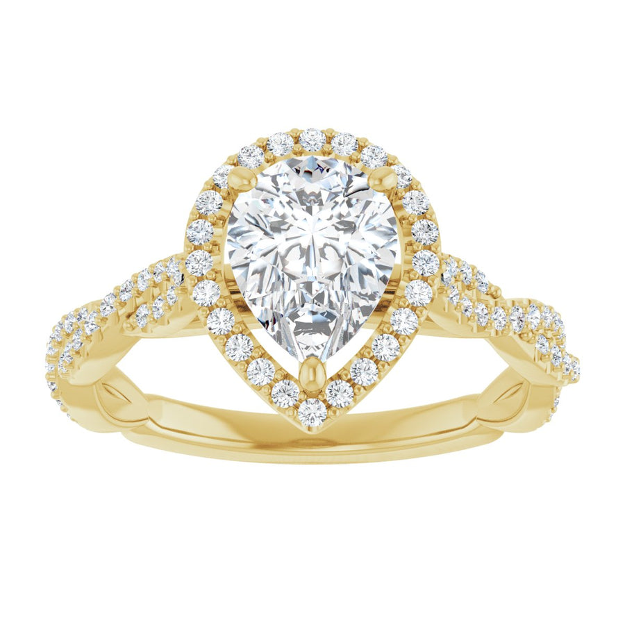 Pear Halo-Style Engagement Ring Semi-Mount - gallery - Series 123267