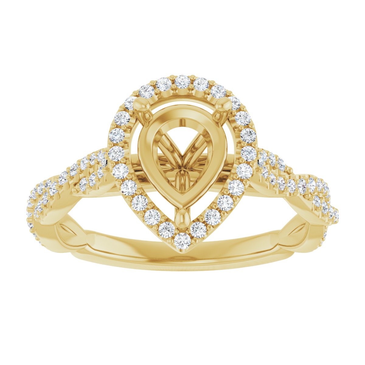 Pear Halo-Style Engagement Ring Semi-Mount - gallery - Series 123267