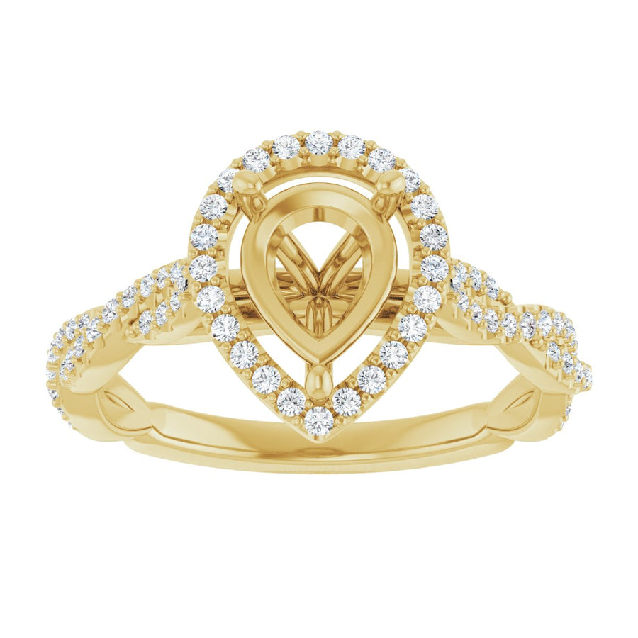Pear Halo-Style Engagement Ring Semi-Mount - gallery - Series 123267