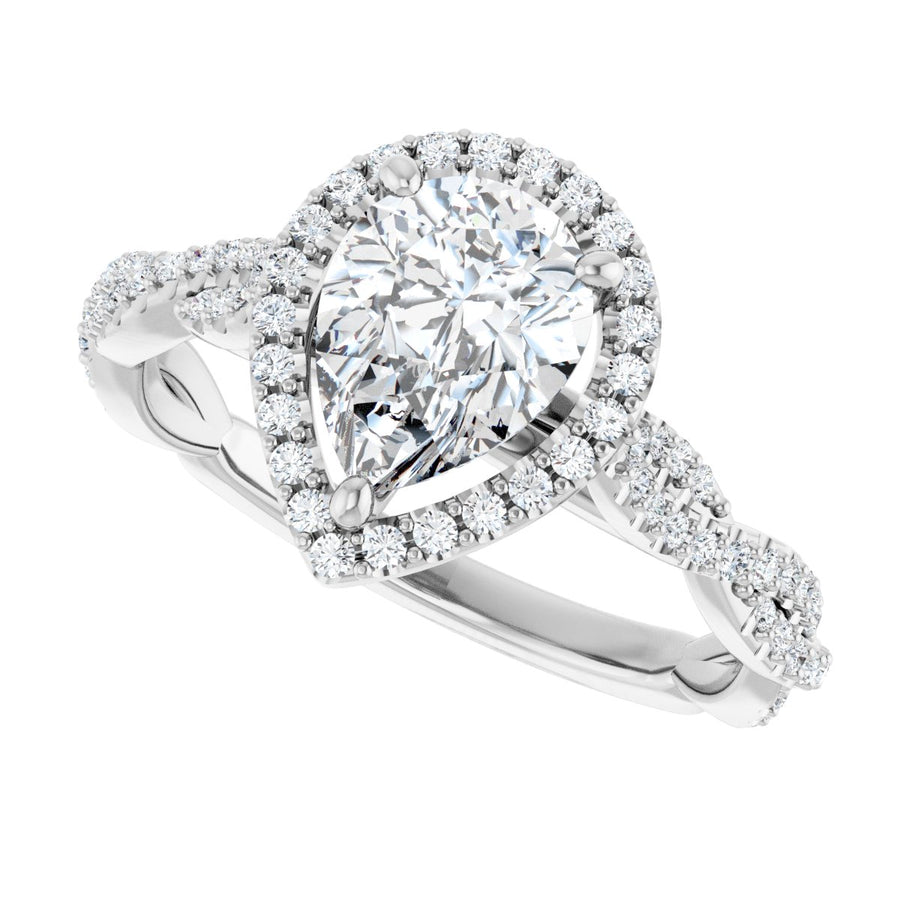 Pear Halo-Style Engagement Ring Semi-Mount - gallery - Series 123267