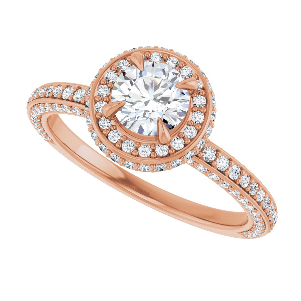 Round Hidden Halo-Style Engagement Ring Semi-Mount - gallery - Series 123271
