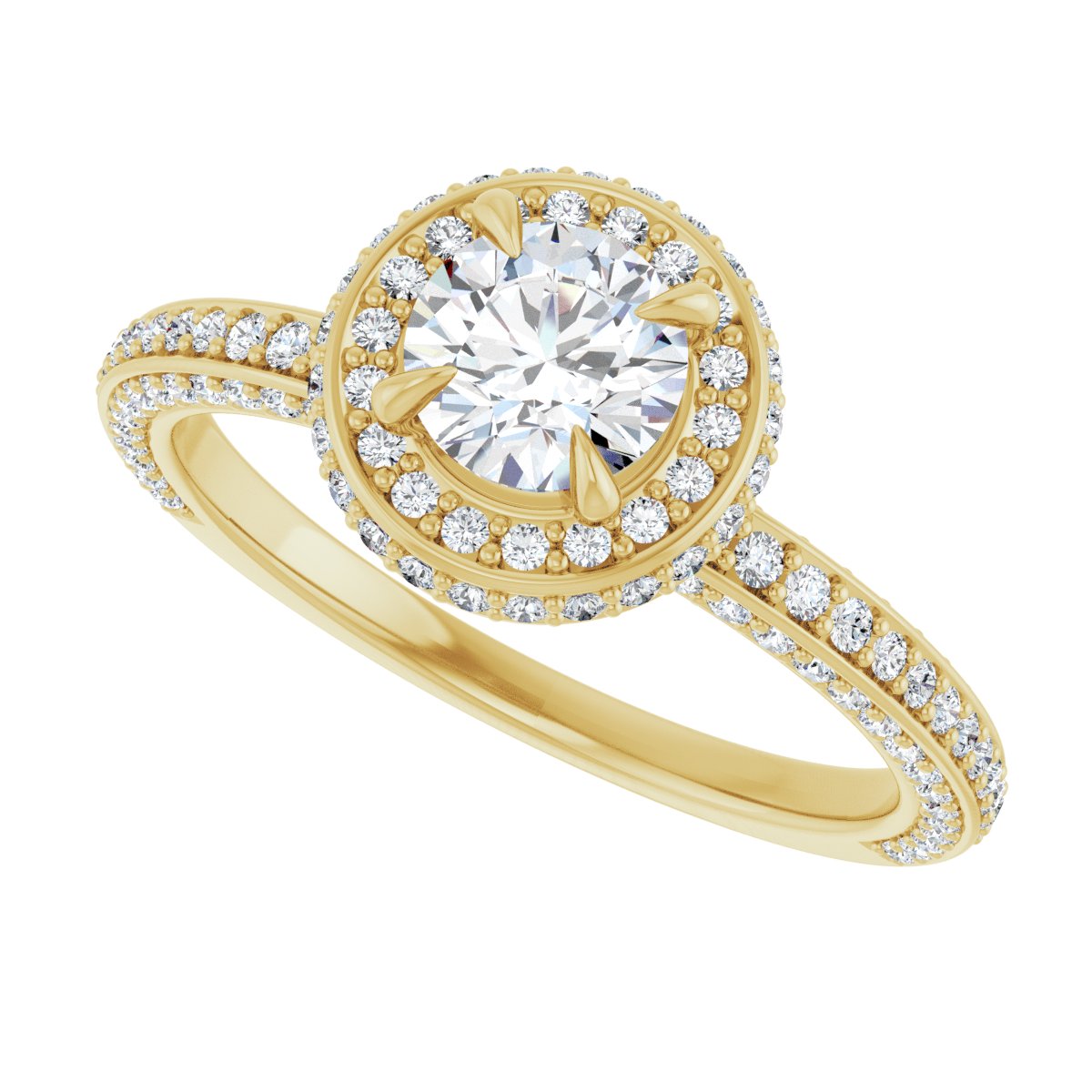 Round Hidden Halo-Style Engagement Ring Semi-Mount - gallery - Series 123271