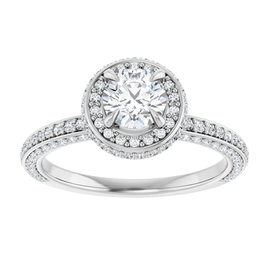 Round Hidden Halo-Style Engagement Ring Semi-Mount - gallery - Series 123271