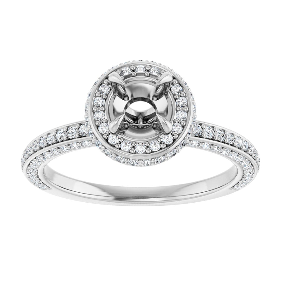 Round Hidden Halo-Style Engagement Ring Semi-Mount - gallery - Series 123271