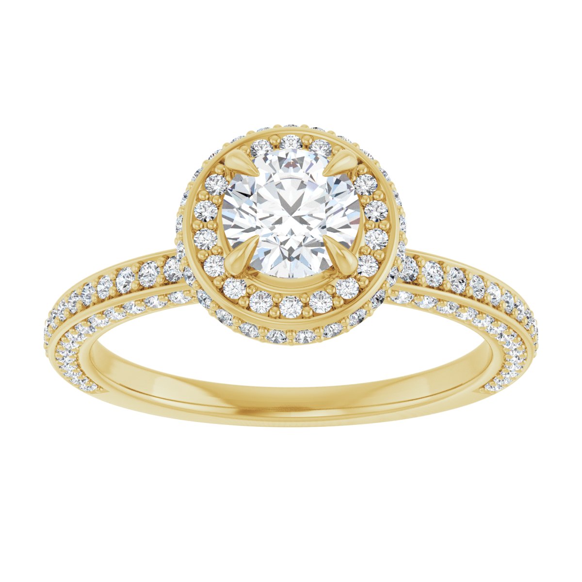 Round Hidden Halo-Style Engagement Ring Semi-Mount - gallery - Series 123271