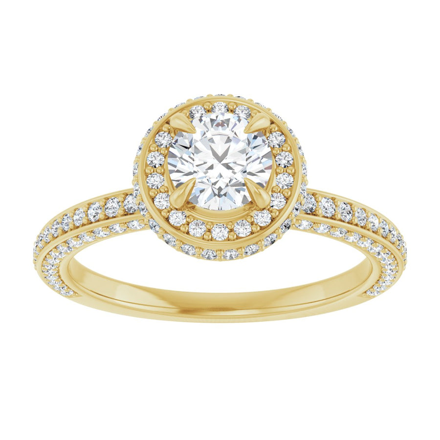 Round Hidden Halo-Style Engagement Ring Semi-Mount - gallery - Series 123271