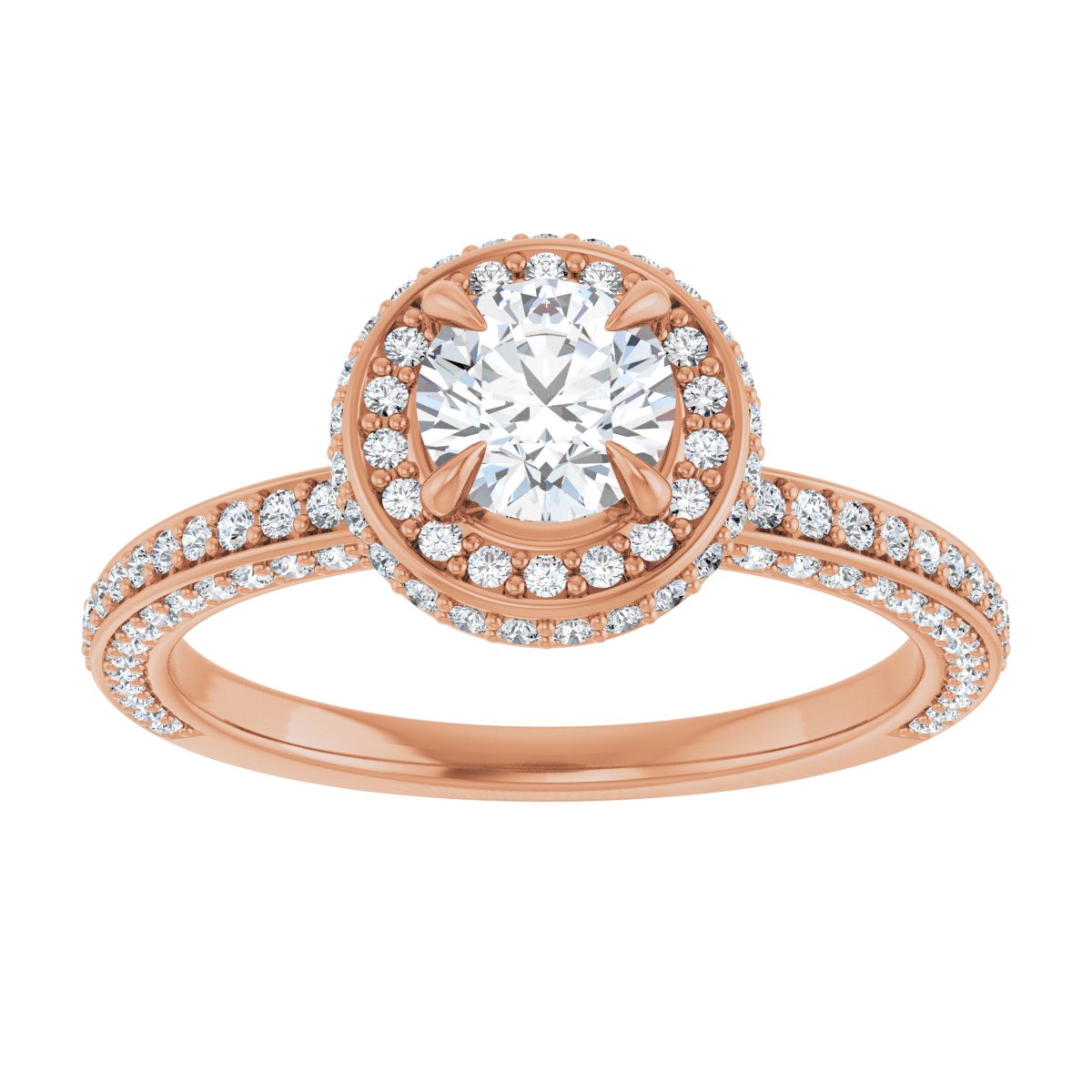 Round Hidden Halo-Style Engagement Ring Semi-Mount - gallery - Series 123271