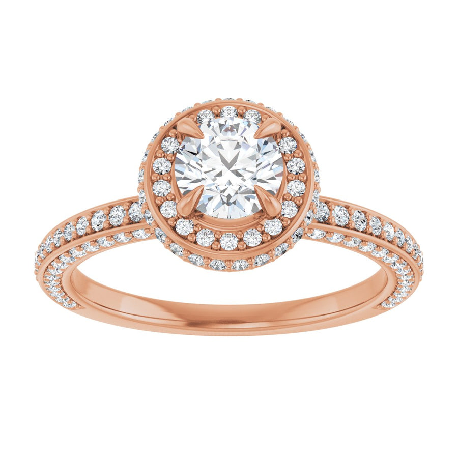 Round Hidden Halo-Style Engagement Ring Semi-Mount - gallery - Series 123271