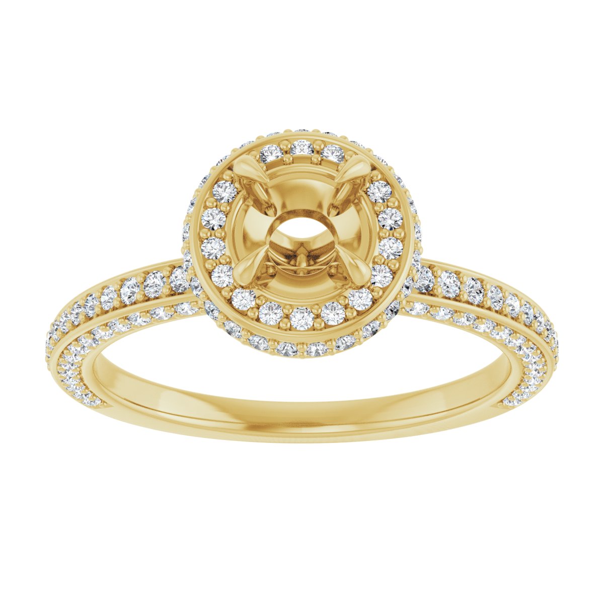 Round Hidden Halo-Style Engagement Ring Semi-Mount - gallery - Series 123271