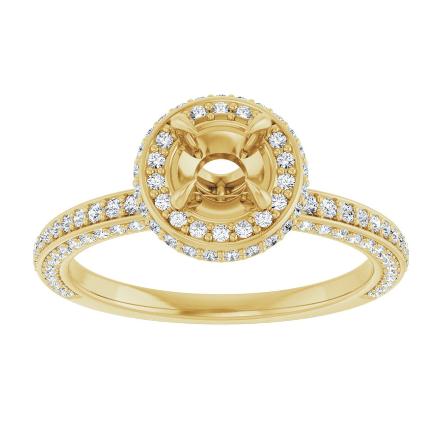 Round Hidden Halo-Style Engagement Ring Semi-Mount - gallery - Series 123271