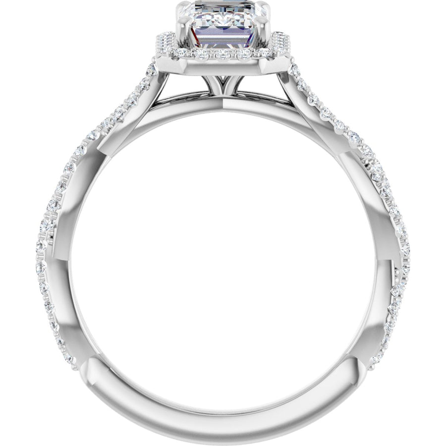 Emerald Halo-Style Engagement Ring Semi-Mount - gallery - Series 123267
