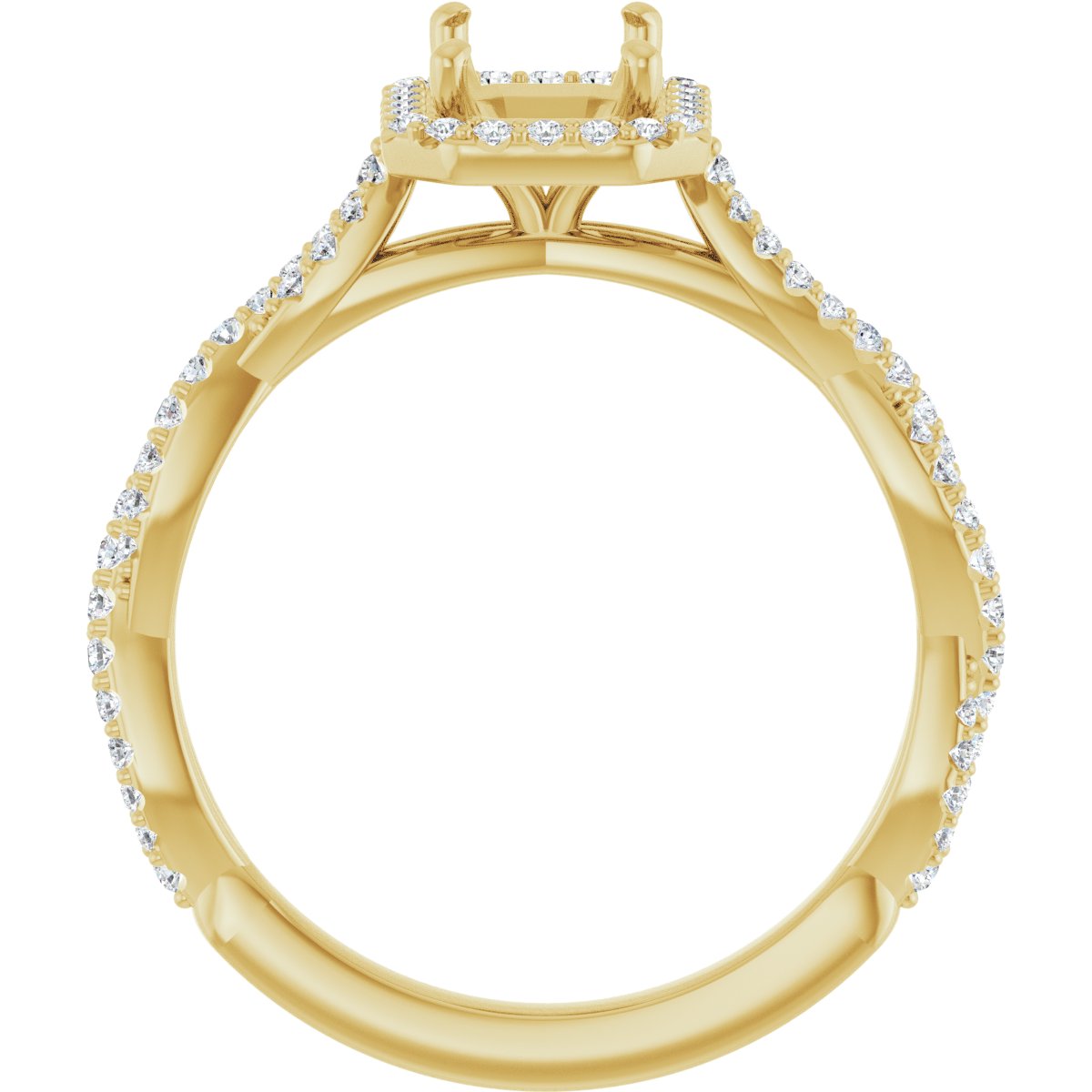 Emerald Halo-Style Engagement Ring Semi-Mount - gallery - Series 123267