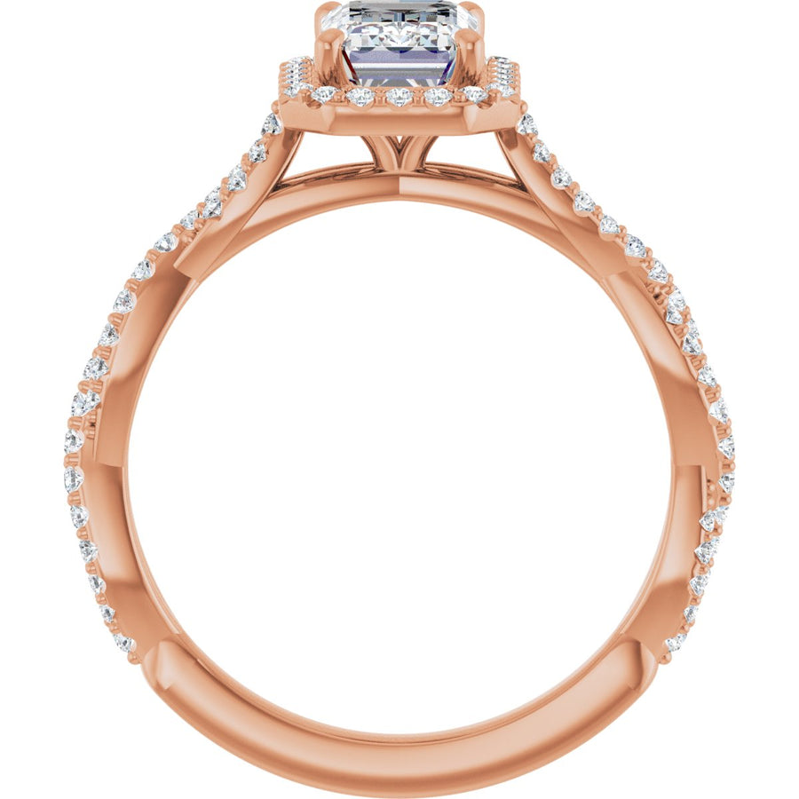 Emerald Halo-Style Engagement Ring Semi-Mount - gallery - Series 123267