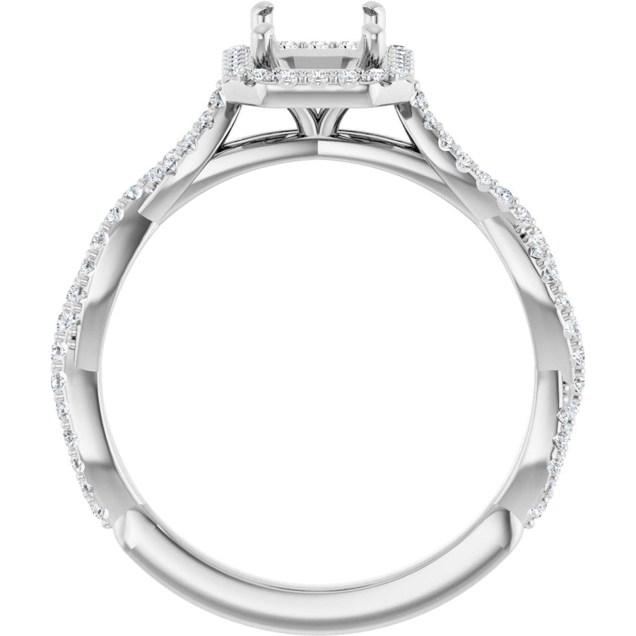 Emerald Halo-Style Engagement Ring Semi-Mount - gallery - Series 123267