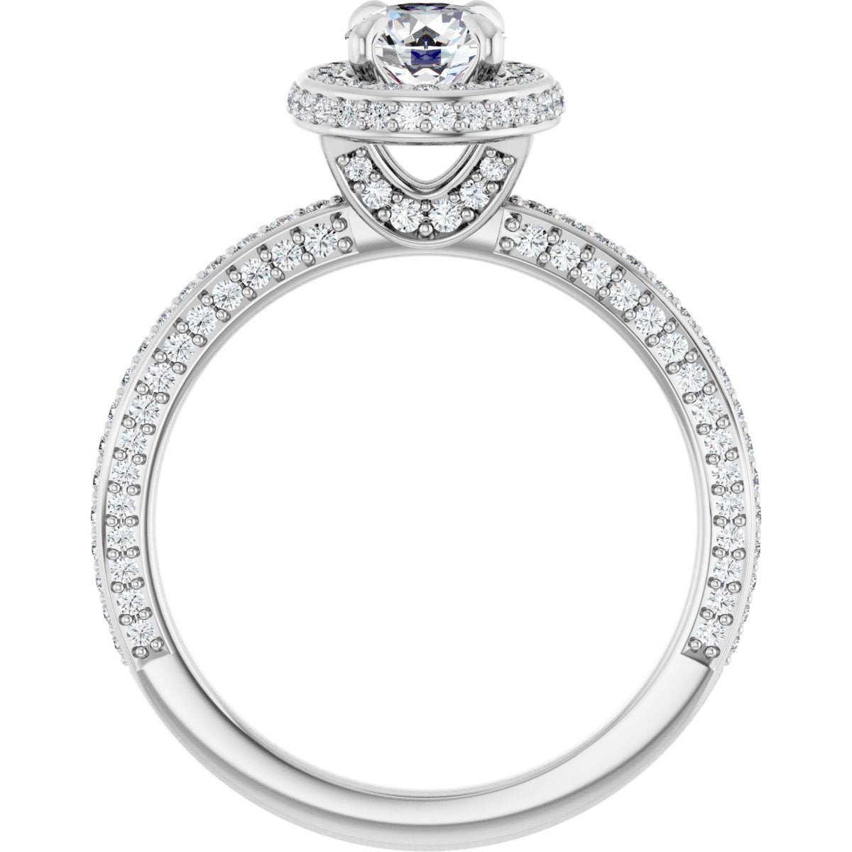 Round Hidden Halo-Style Engagement Ring Semi-Mount - gallery - Series 123271