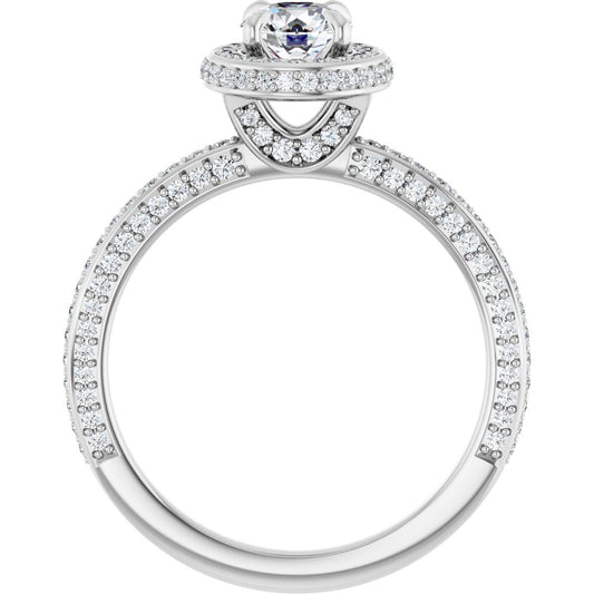 Round Hidden Halo-Style Engagement Ring Semi-Mount - gallery - Series 123271