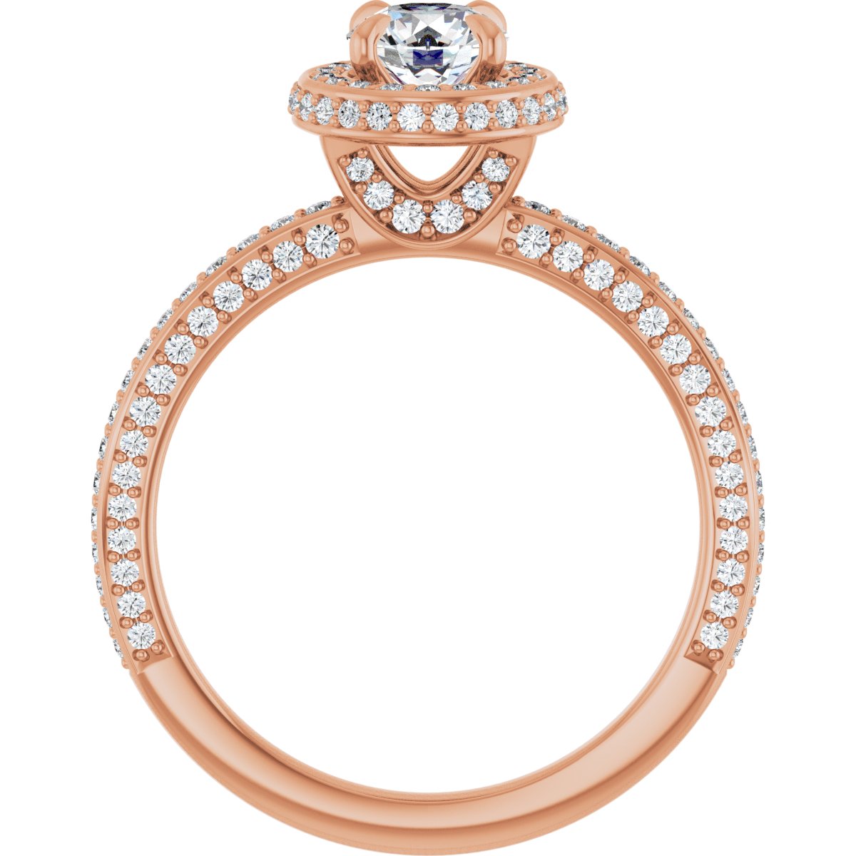Round Hidden Halo-Style Engagement Ring Semi-Mount - gallery - Series 123271