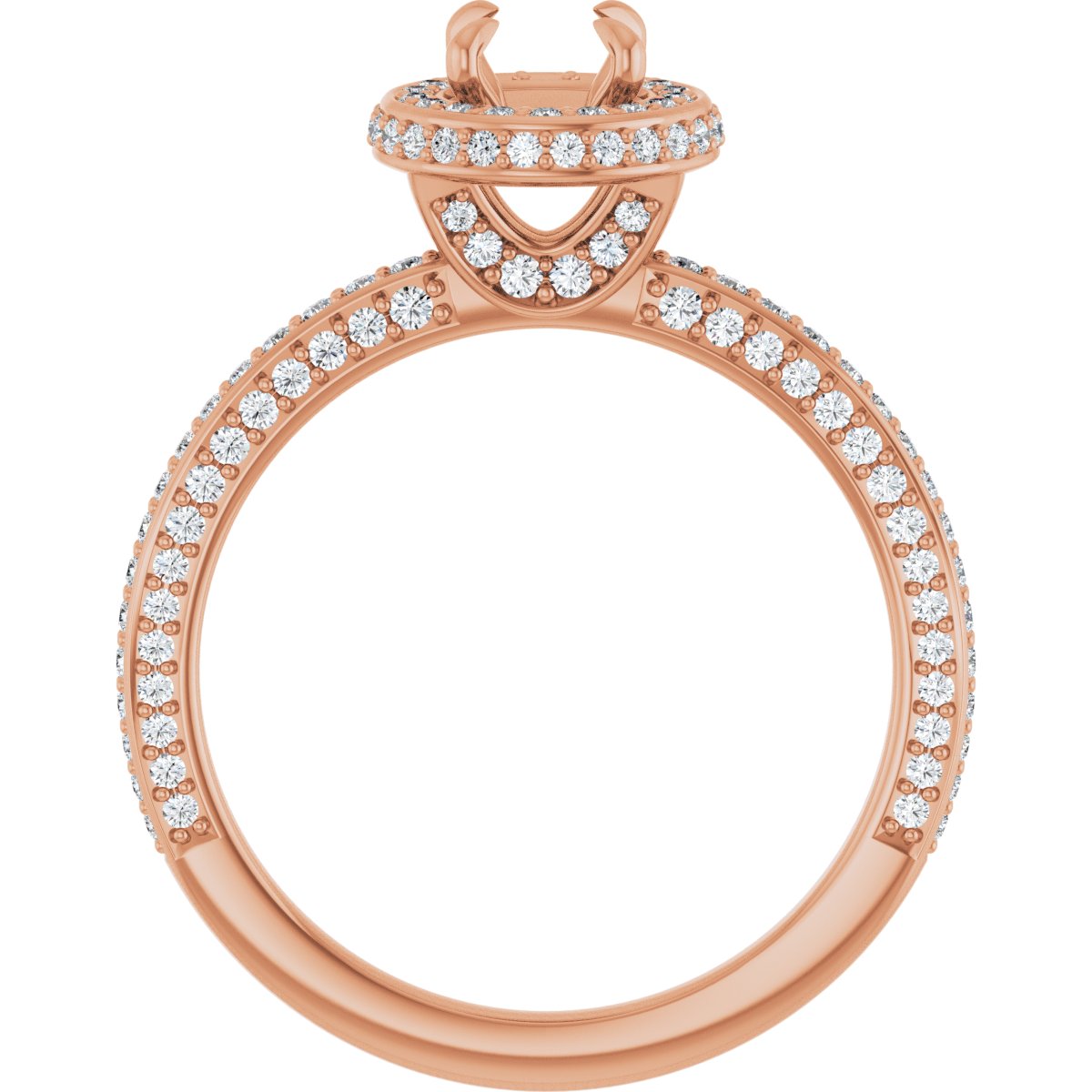 Round Hidden Halo-Style Engagement Ring Semi-Mount - gallery - Series 123271
