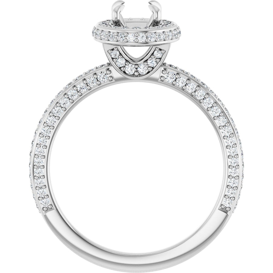 Round Hidden Halo-Style Engagement Ring Semi-Mount - gallery - Series 123271