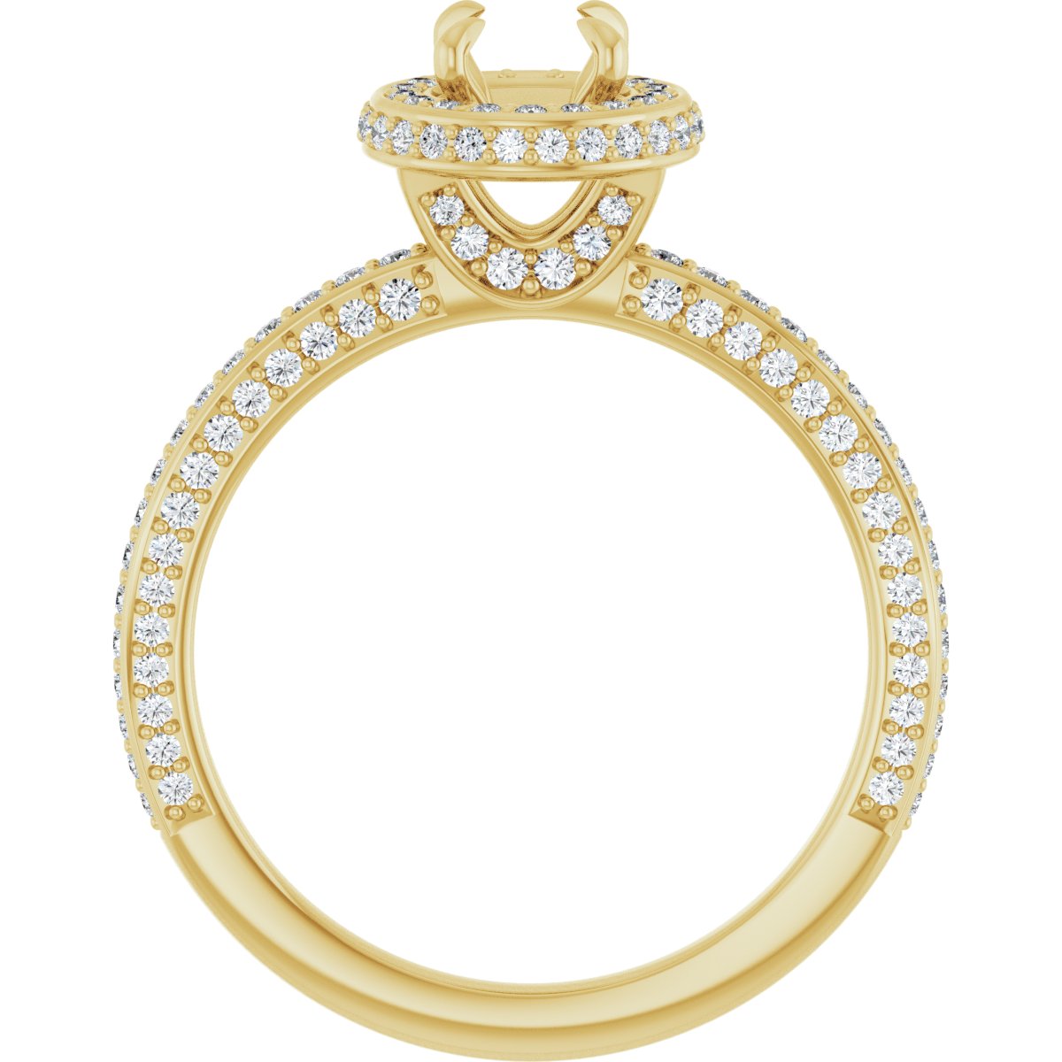 Round Hidden Halo-Style Engagement Ring Semi-Mount - gallery - Series 123271