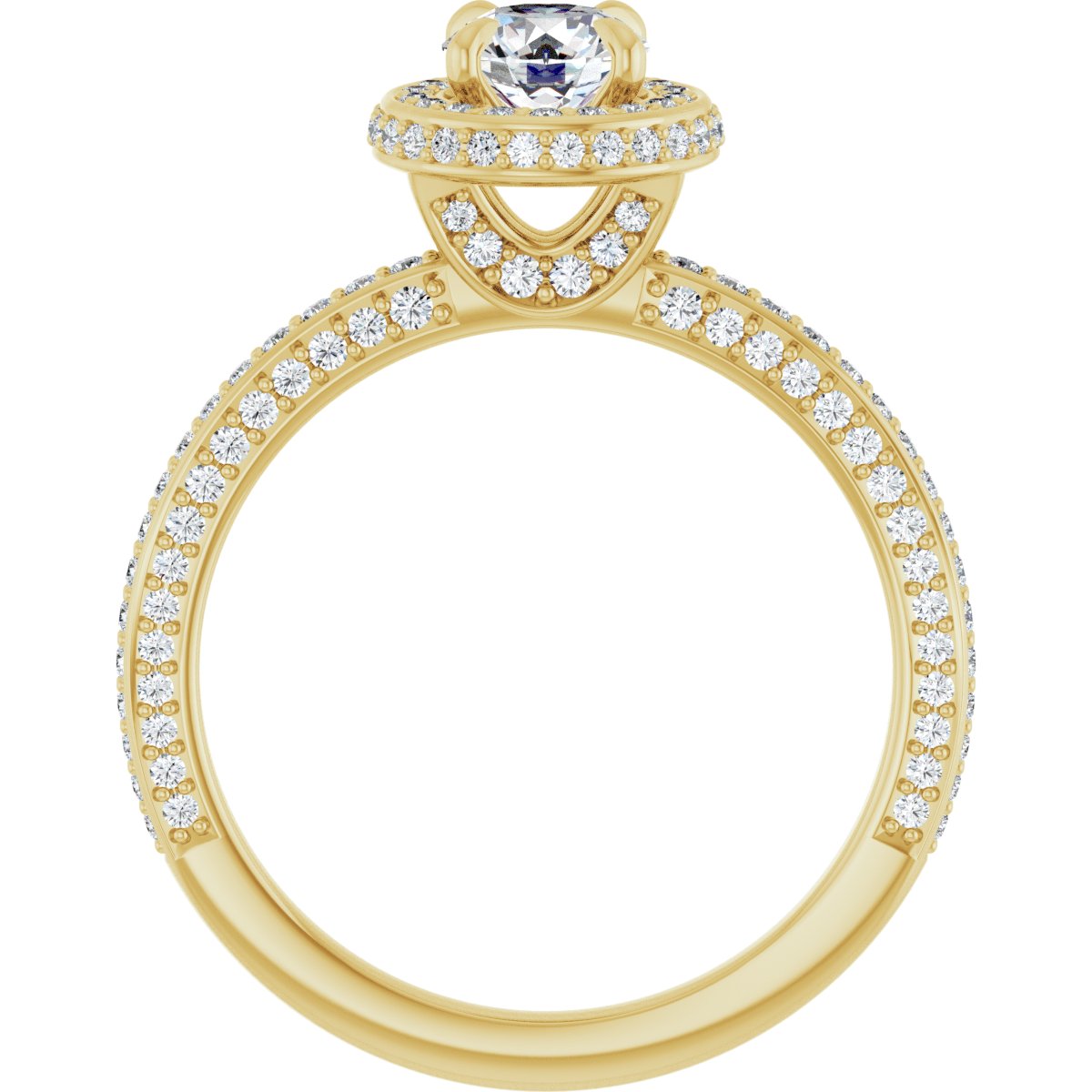 Round Hidden Halo-Style Engagement Ring Semi-Mount - gallery - Series 123271