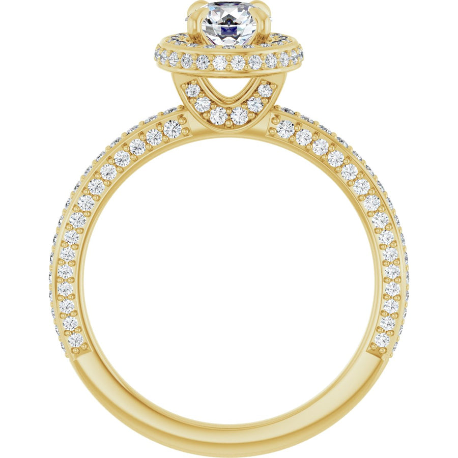 Round Hidden Halo-Style Engagement Ring Semi-Mount - gallery - Series 123271
