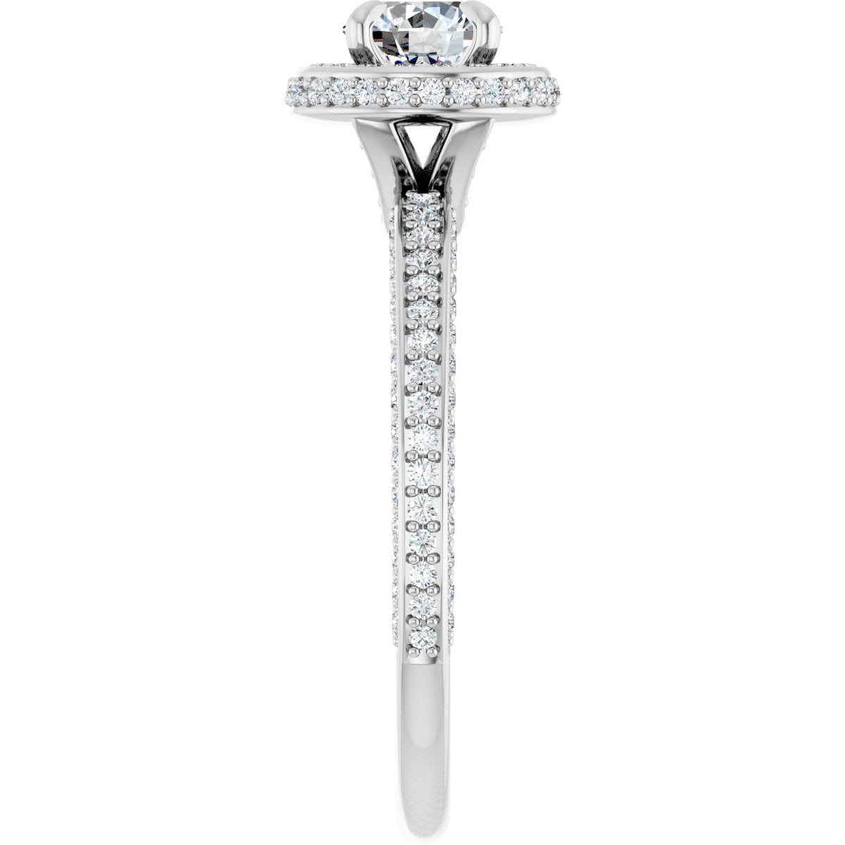 Round Hidden Halo-Style Engagement Ring Semi-Mount - gallery - Series 123271