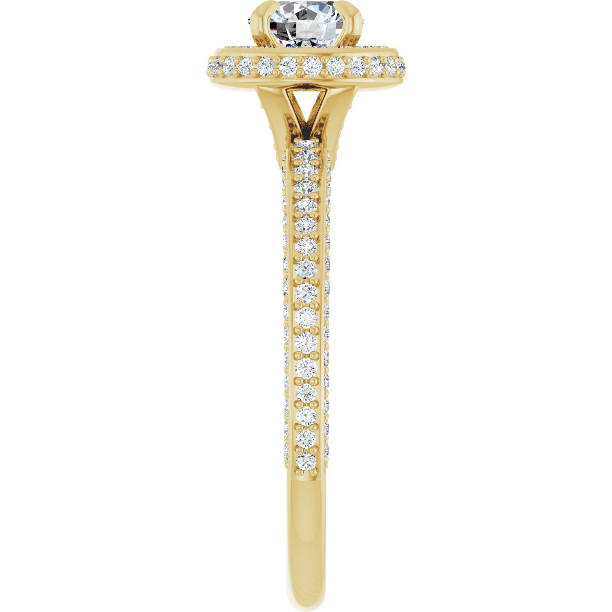 Round Hidden Halo-Style Engagement Ring Semi-Mount - gallery - Series 123271