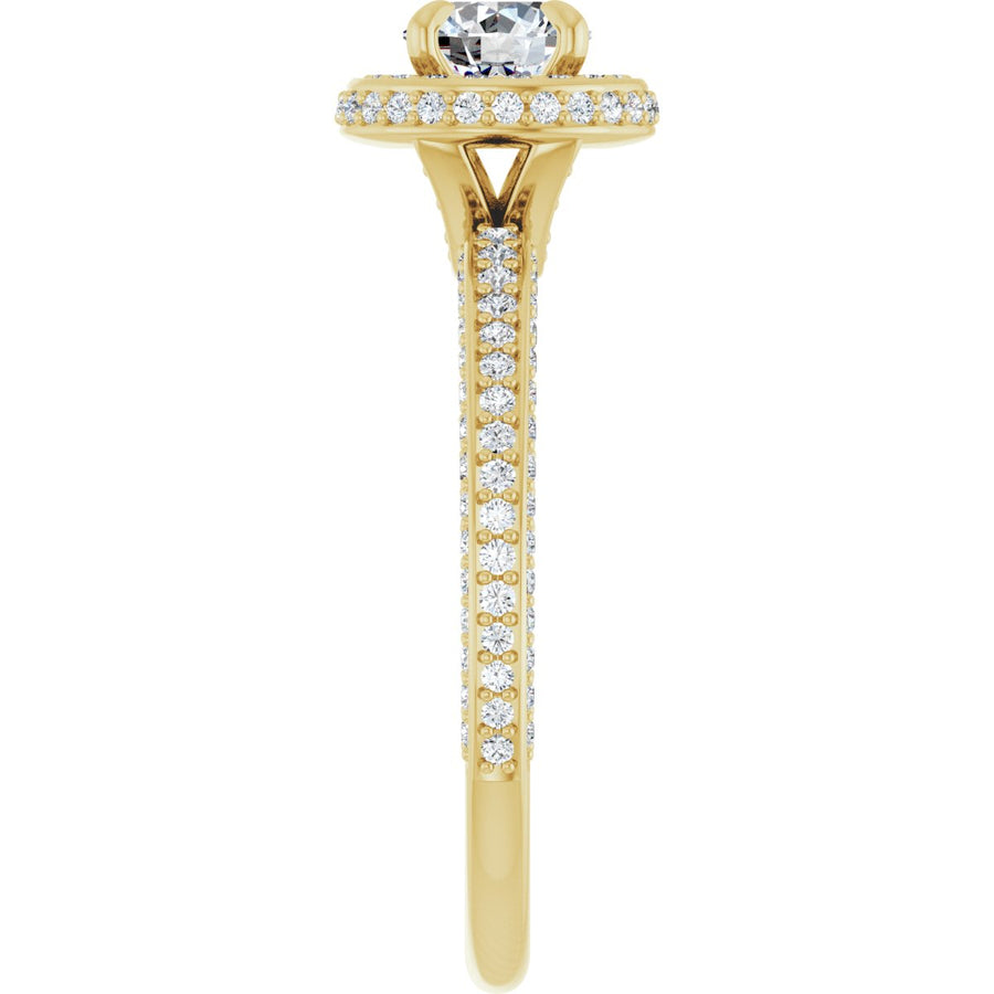 Round Hidden Halo-Style Engagement Ring Semi-Mount - gallery - Series 123271